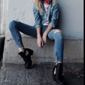 Pistola “Troy” Skinny Distressed Zipper Ankle Jeans